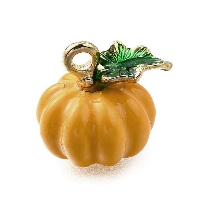 11.5mm x 12.5mm Pumpkin Charm - Enamel and Base Metal***