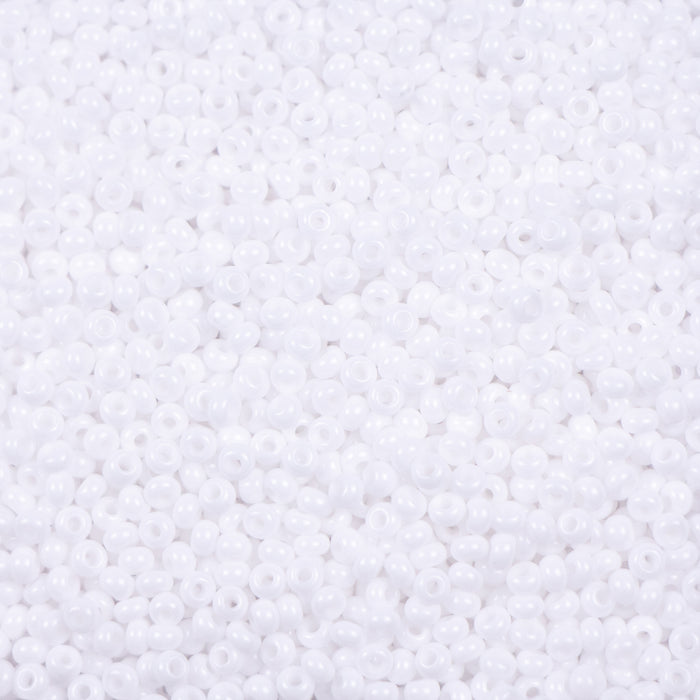 10/0 Preciosa Seed Beads- Opaque Chalk White
