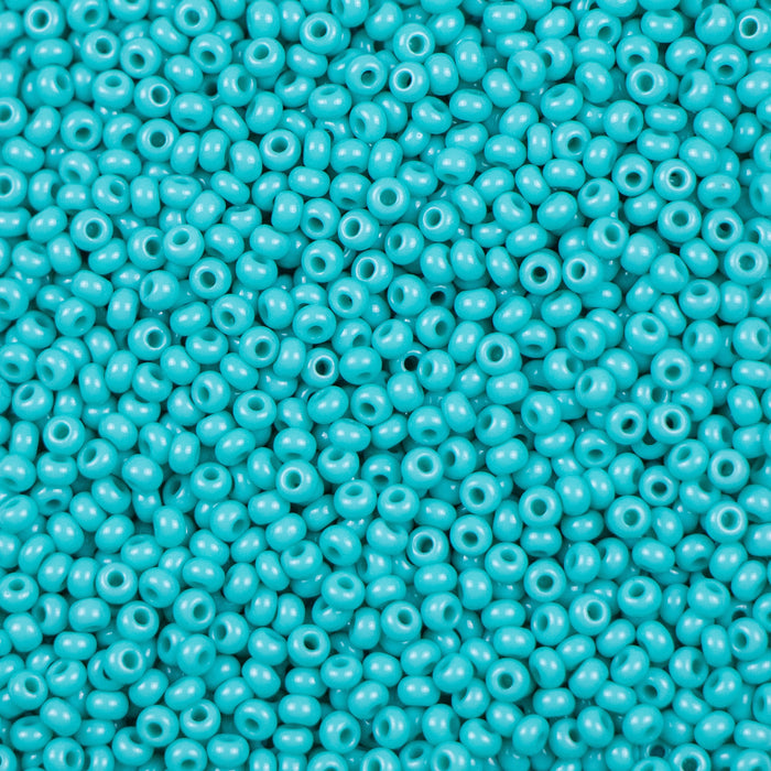 10/0 Preciosa Seed Beads- Opaque Green Turquoise