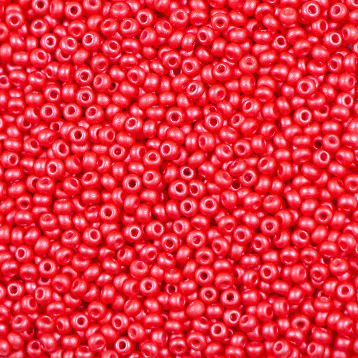 10/0 Preciosa Seed Beads - PermaLux Dyed Chalk Red