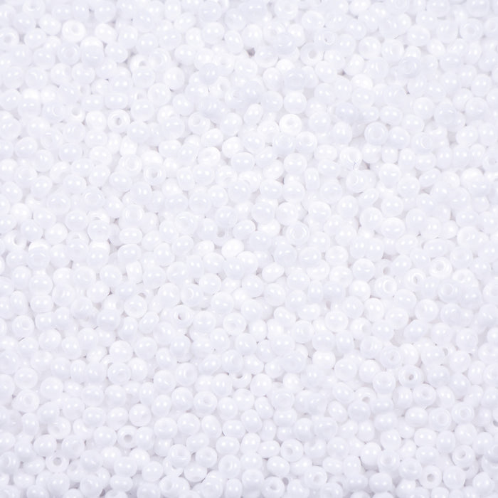 11/0 Preciosa Seed Beads - Opaque Chalk White
