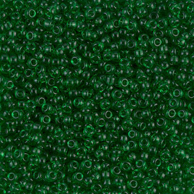 11/0 Miyuki SEED Bead - Transparent Green