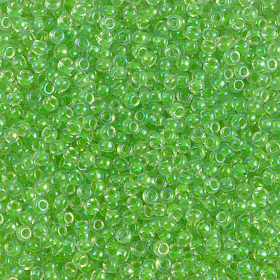 11/0 Miyuki SEED Bead - Light Green Lined Crystal