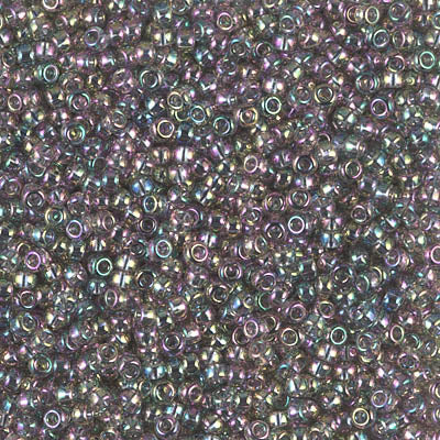 11/0 Miyuki SEED Bead - Transparent Grey Rainbow Luster