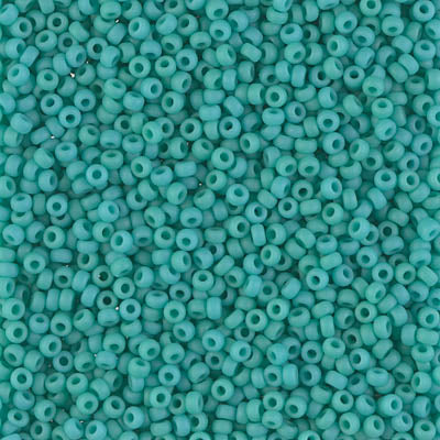 11/0 Miyuki SEED Bead - Matte Opaque Turquoise Green