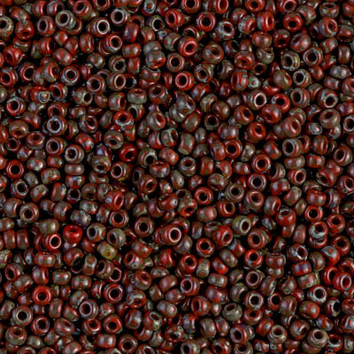 11/0 Miyuki SEED Bead - Opaque Red Picasso