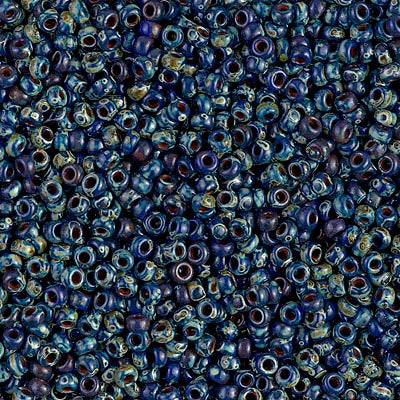 11/0 Miyuki SEED Bead Pack - Opaque Cobalt Picasso