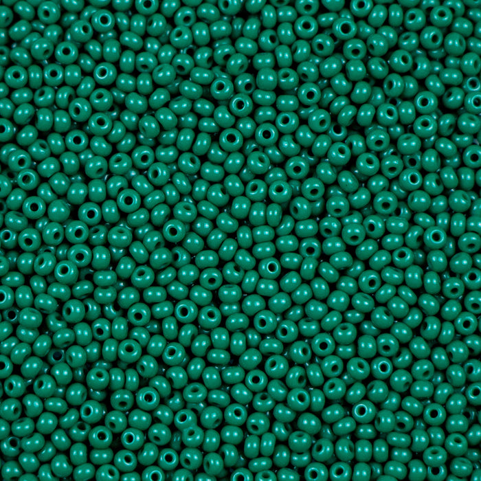 11/0 Preciosa Seed Beads - Opaque Forest Green