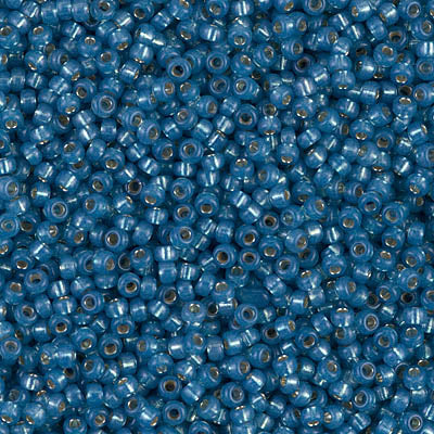 11/0 Miyuki SEED Bead - Dyed Denim Blue Silverlined Alabaster