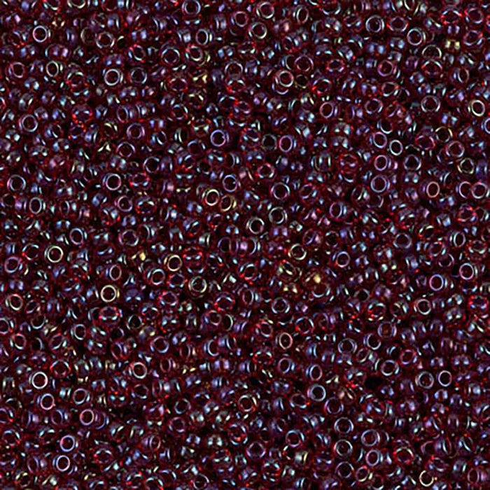 11/0 Miyuki SEED Bead - Lined Cranberry AB