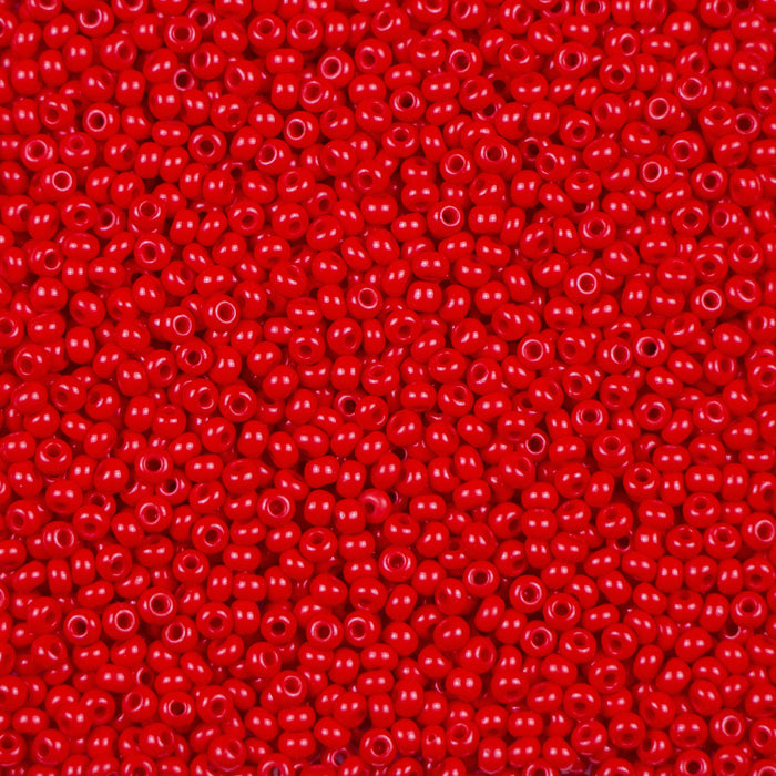 11/0 Preciosa Seed Beads - Opaque Red