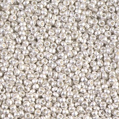 11/0 Miyuki SEED Bead Pack - Matte Bright Sterling Plated