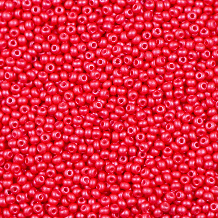 11/0 Preciosa Seed Beads - PermaLux Dyed Chalk Red