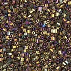 11/0 Cut Miyuki SEED Bead - Metallic Purple Gold Iris