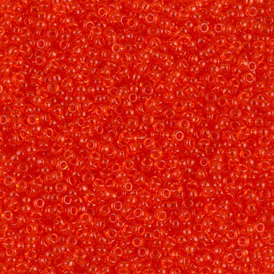 15/0 Miyuki SEED Bead - Transparent Tangerine