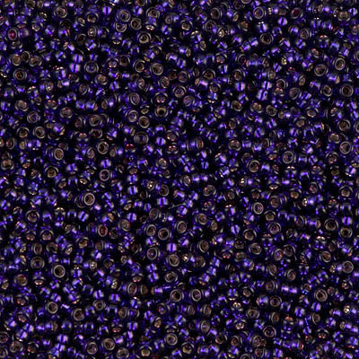 15/0 Miyuki SEED Bead - Dyed Silverlined Dark Purple