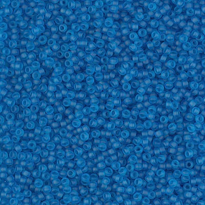 15/0 Miyuki SEED Bead - Matte Transparent Capri Blue