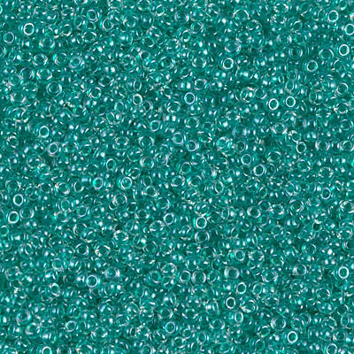 15/0 Miyuki SEED Bead - Sparkling Dark Aqua Green Lined Crystal