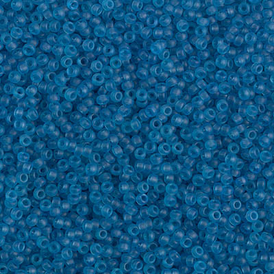 15/0 Miyuki SEED Bead - Dyed Semi-Frosted Transparent Aqua