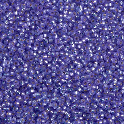 15/0 Miyuki SEED Bead - Dyed Semi-Frosted Silverlined Purple
