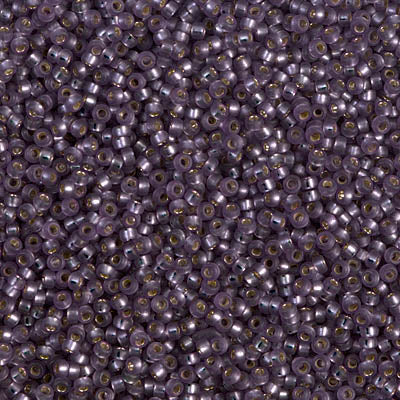 15/0 Miyuki SEED Bead - Dyed Semi-Frosted Silverlined Mulberry