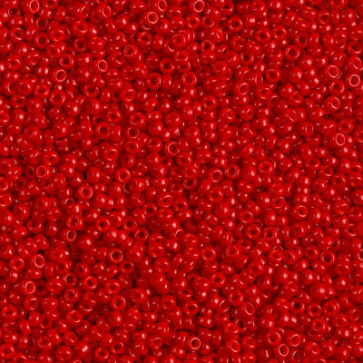 15/0 Miyuki SEED Bead - Dyed Semi-Frosted Opaque Bright Red
