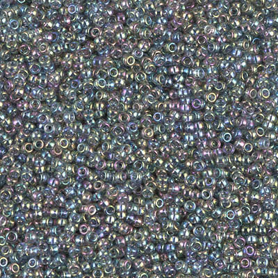 15/0 Miyuki SEED Bead - Transparent  Grey Rainbow Luster