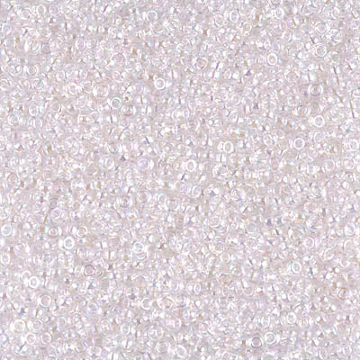 15/0 Miyuki SEED Bead - Transparent Pale Pink AB