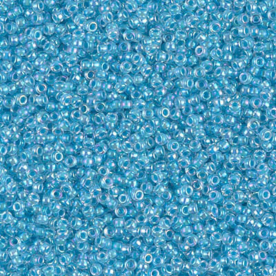 15/0 Miyuki SEED Bead - Aqua Lined Crystal AB