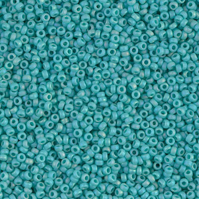 15/0 Miyuki SEED Bead - Matte Opaque Turquoise Green AB