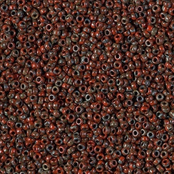 15/0 Miyuki SEED Bead - Opaque Red Picasso