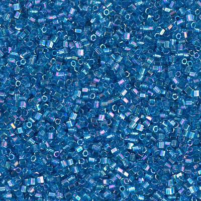 15/0 Cut Miyuki SEED Bead - Transparent Capri Blue AB