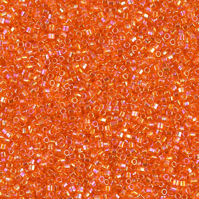 15/0 Cut Miyuki SEED Bead - Transparent Tangerine AB