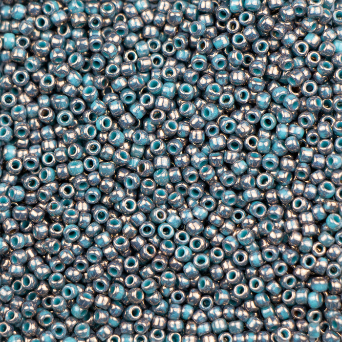 11/0 TOHO Seed Bead - Gilded Marble Turquoise