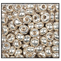 11/0 Preciosa Seed Beads - Metallic Silver