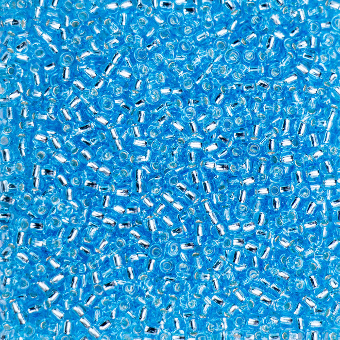 11/0 TOHO Seed Bead - Silver-Lined Aquamarine