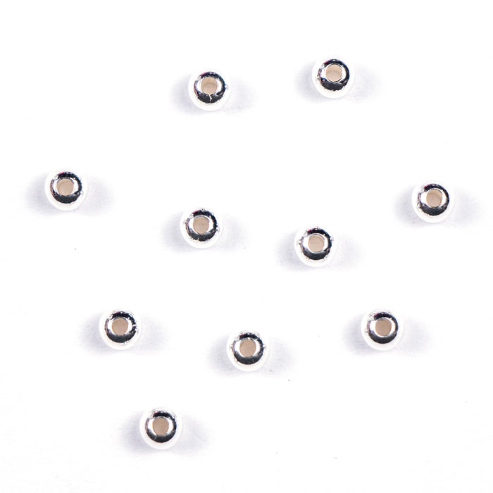 Sterling Silver 4mm Smooth Round Seamless Light Weight Bead with 1mm Hole