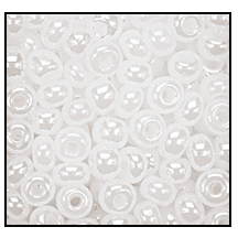 10/0 Preciosa Seed Beads- White Ceylon