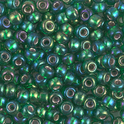 6/0 Miyuki SEED Bead - Silverlined Green AB