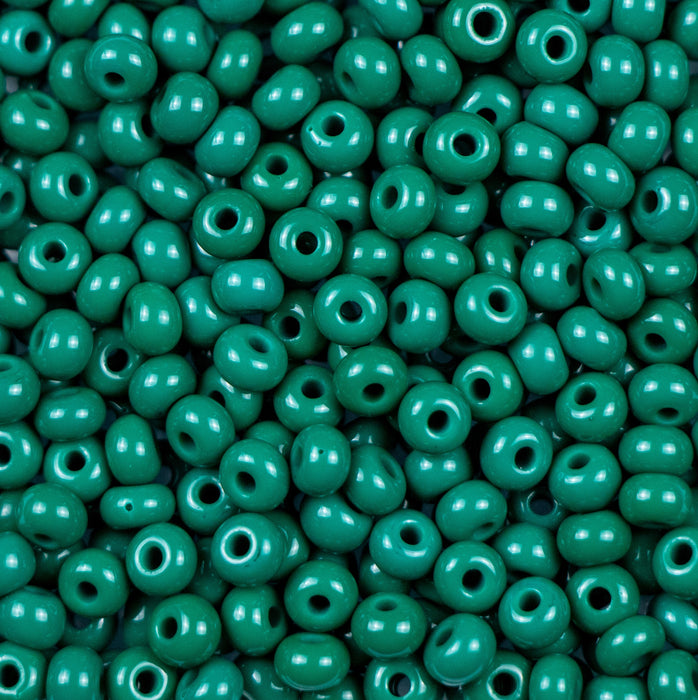 6/0 Preciosa Seed Beads - Opaque Forest Green