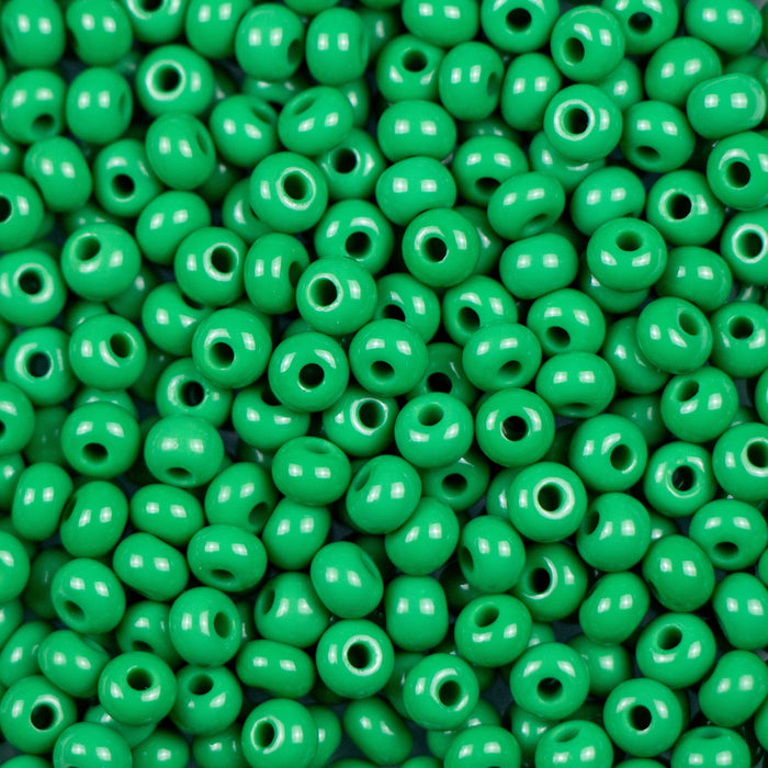 6/0 Preciosa Seed Beads - Opaque Green