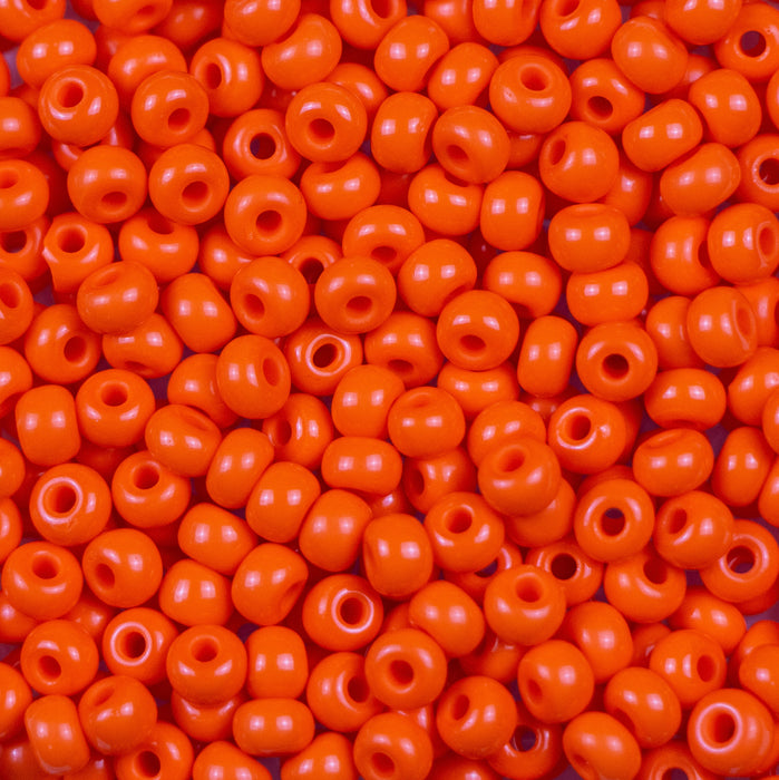 6/0 Preciosa Seed Beads - Opaque Orange