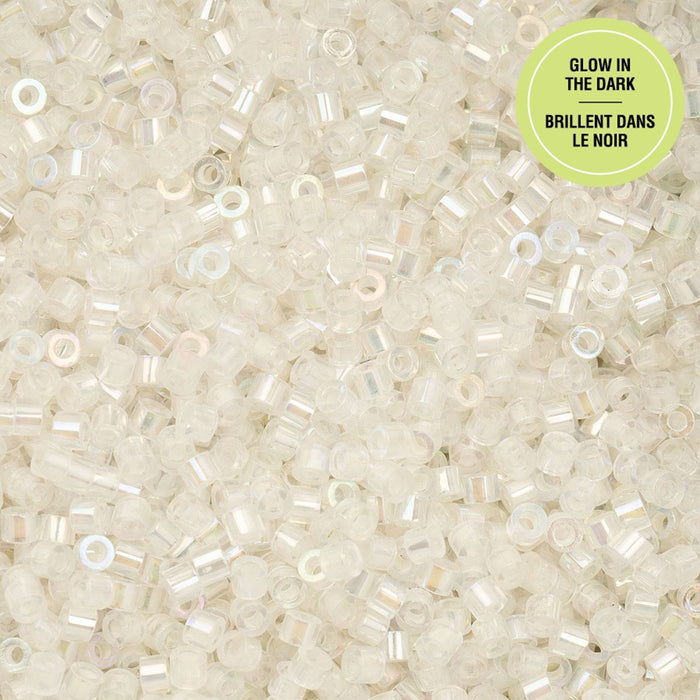 11/0 CYLIN Beads -Glow In Dark AB- White To Sky***