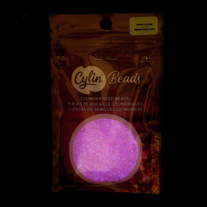 11/0 CYLIN Beads -Glow In Dark AB- Rose***