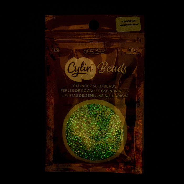 11/0 CYLIN Beads -Glow In Dark AB- Grey***