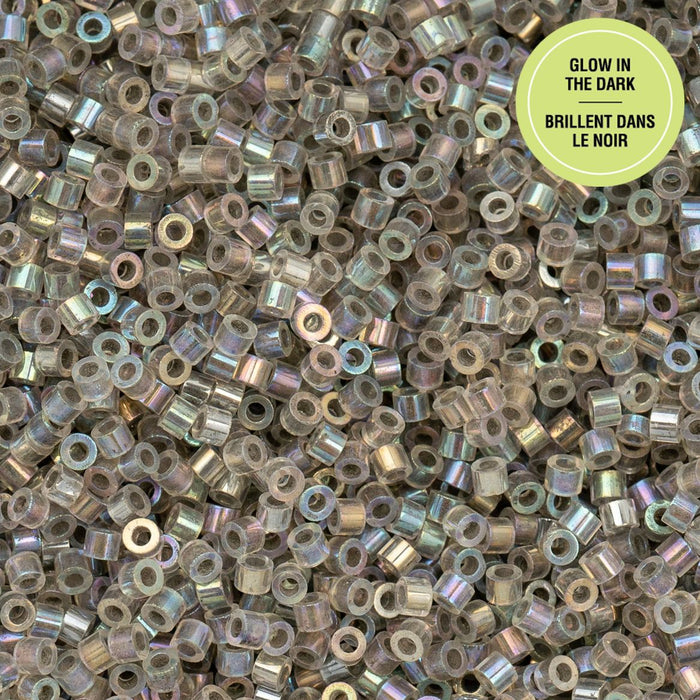 11/0 CYLIN Beads -Glow In Dark AB- Grey***