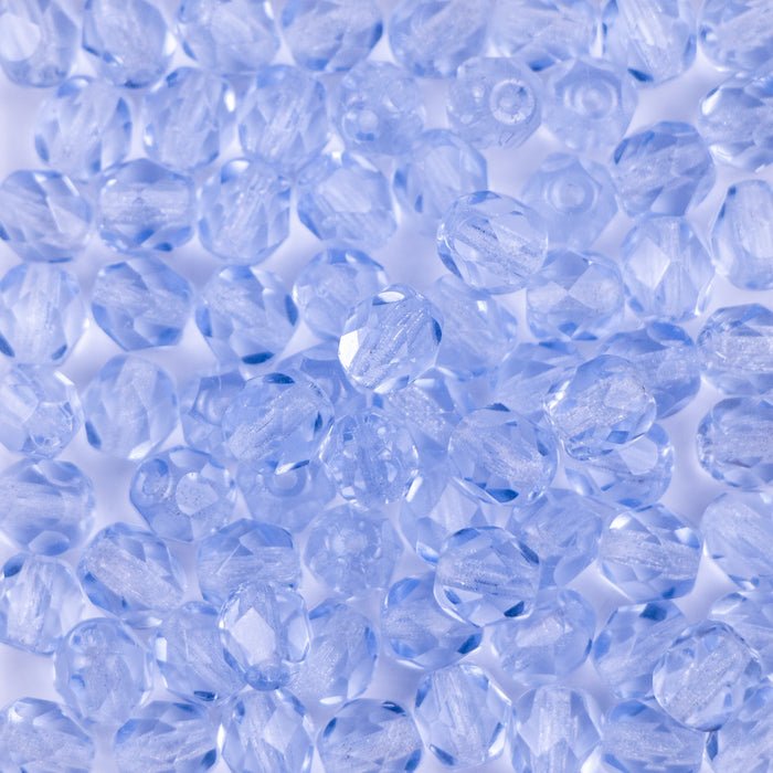 6mm FIRE POLISHED Bead - Light Sapphire