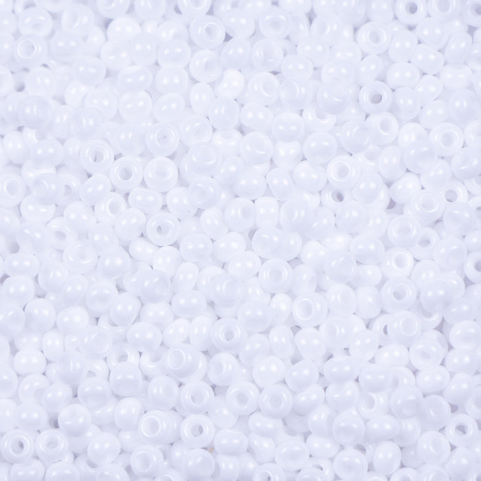 8/0 Preciosa Seed Beads - Opaque Chalk White