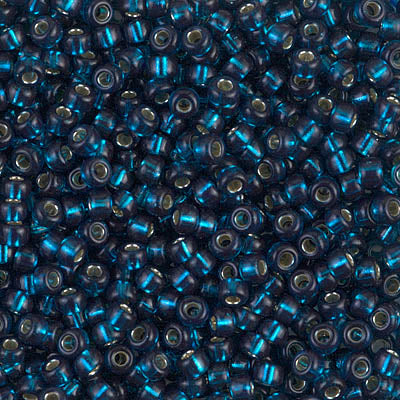 8/0 Miyuki SEED Bead - Dyed Silverlined Blue Zircon