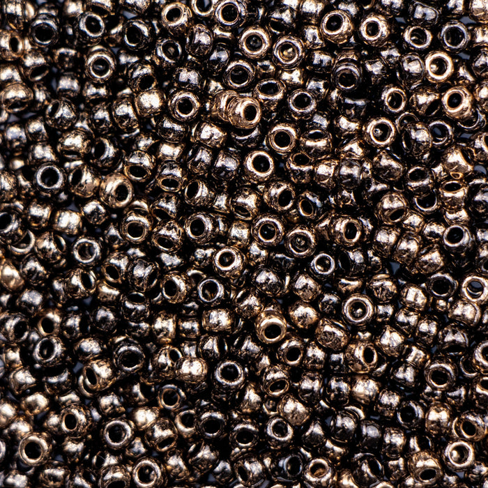 8/0 TOHO Seed Bead - Gilded Marble Black